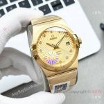 High Quality Replica OMEGA Constellation Double Eagle Gold Strap Different Gold Dial Gold Case Watch 38*11mm